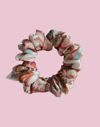 Satynowa gumka satynowa scrunchie owijka frotka orientalny róż MINI, Capillum