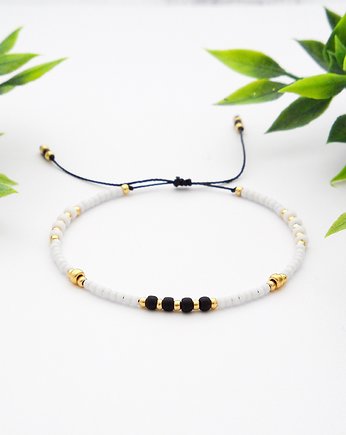 Bransoletka koralikowa Minimal - White, Ilovehandmade