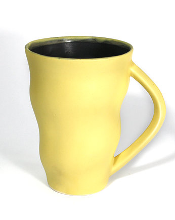 kubek do kawy / herbaty SMUGGI, żółto-czarny, Pracownia Unikatu