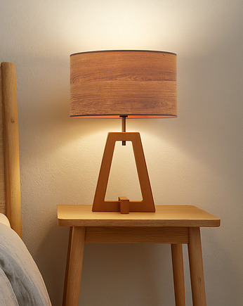 Drewniana lampka nocna z abażurem CLIO ECO w stylu skandynawskim, LYSNE