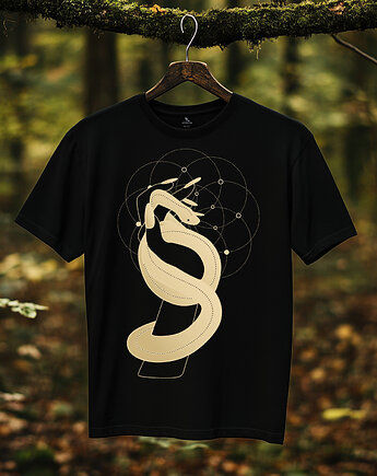 Koszulka - Alchemia Symboli, Dłonie wiedźmy i wąż #3, Black Sapphire Art