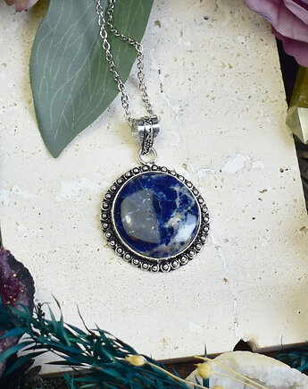 Miedziany posrebrzany wisiorek z lapisem lazuli, Spirit Of Copper