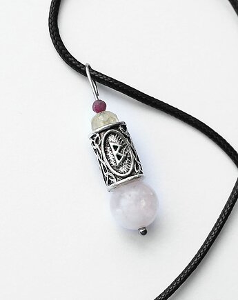 Miłość matczyna - Berkano, kwarc różowy, rubin, cytryn