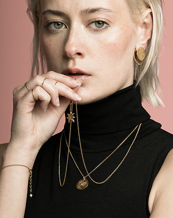 Cosmic Planet: kolczyki ze srebra złoconego, OM jewellery