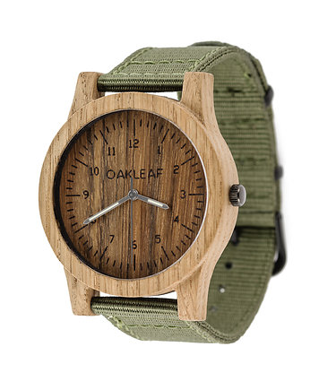 Drewniany zegarek Seria Claw-Rim Black Dąb, OAKLEAF