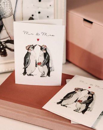 Pingwiny - kartka z życzeniami, Design Your Wedding