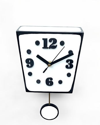 Zegar drewniany z wahadłem ścienny  -  nie tykający, Clock Wood Studio