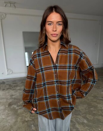 Koszula Sedated brown & turkus, Patchouli