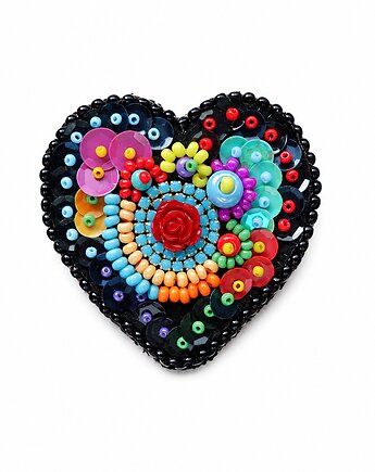 Kolekcja Frida- broszka kolorowe serce, Mró Soutache