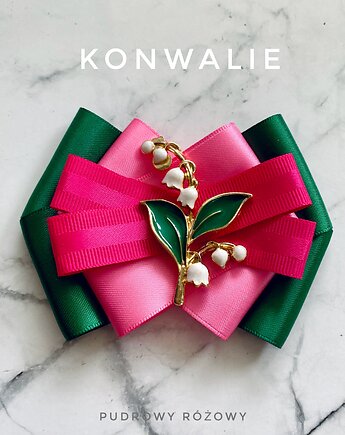 Kolekcja Kwiatowa KONWALIE Brosza z kwiatami, Pudrowy Różowy