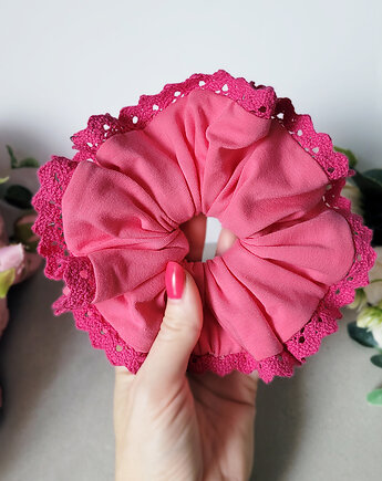 Gumka Maxi Scrunchie Seria z koronką- Cukierek, Seylla pracownia