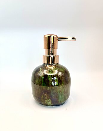 Dozownik na mydło Mydelniczka, zielony do łazienki, recznie robiony, Ceramika Nastawka
