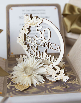 50 rocznica ślubu, złote gody, exploding box, Papiernik
