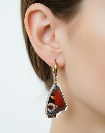 Kolczyki motyle rusałka pawik, kwiaty biżuteria