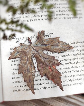 Liść miedziany Klon Srebrzysty II, Treemasters Copper Jewelry