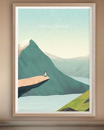 Język Trolla - Trolltunga - Norwegia - plakat fine art, minimalmill