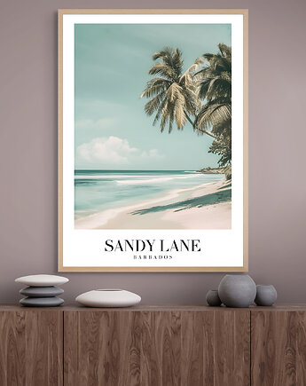 Retro plakat podróżniczy - Barbados - Sandy Lane - pamiątka, prezent, Black Sapphire Art