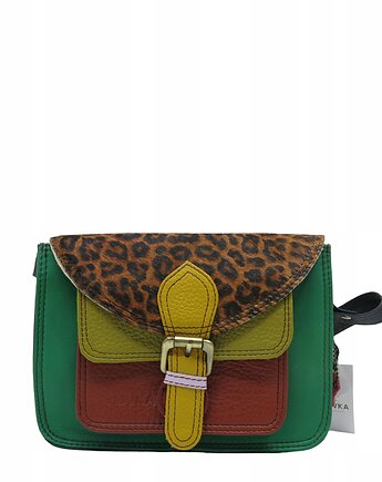 Skórzana torebka damska regulowany pasek oryginalna listonoszka eko OLIVKA, Olivka Warsaw