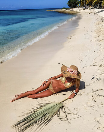 Złote bikini cekinowe strój kąpielowy z cekinów, Boho Loco