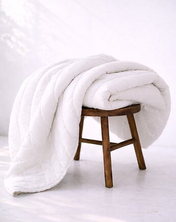 Lniana kołdra bezposzewkowa 140x200cm - śnieżna biel