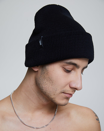 Czapka Premium Cotton Beanie Black, HARP TEAM