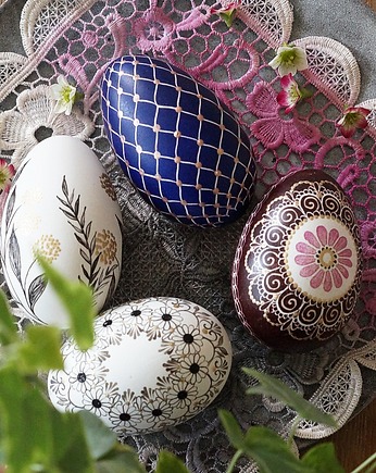 Pisanki tradycyjne batikowe - różne wzory, MonDu