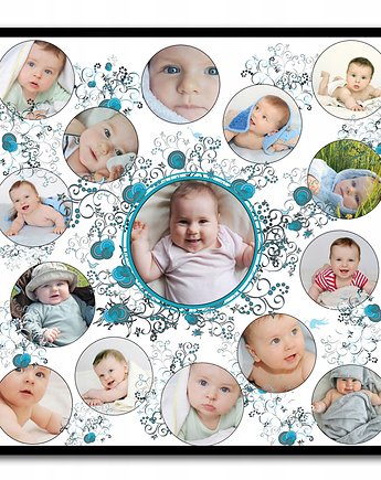 Plakat kolaż dla dziewczynki z kwiatami, personalizowany, Sowia Aleja
