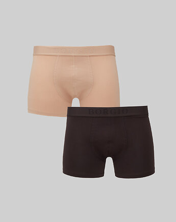 Bokserki 2-pack stretch cotton beżowe brązowe