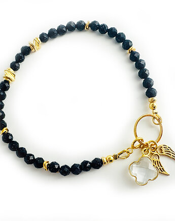 NOC KAIRU, bransoletka ze skrzydełkami i kryształem górskim, Anemon Atelier