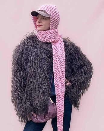 100% MERINO szaliko kaptur, PANAPUFA