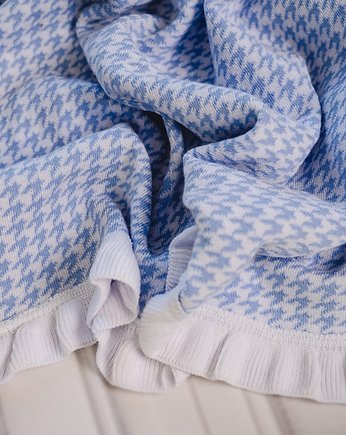 Kocyk w pepitkę niebiesko-biały, Royal Knitting
