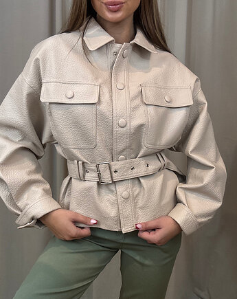 Kurtka z ekoskóry Beige, SOLO moda