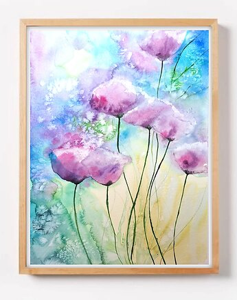 Oryginalna akwarela. Kwiaty 30x40cm