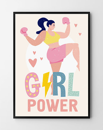 Girl Power - plakat - wersja różowa, OKAZJE - Prezent na Komunie