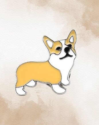 Przypinka  PIES CORGI, SAKWA