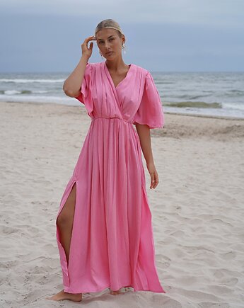 CS - Elegancka sukienka z rozcięciem Pink Pearl, CS