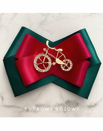 Zielona  Brosza z rowerem  NEW, Pudrowy Różowy