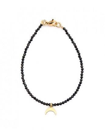 Bransoletka na zapięciu Czarny Spinel (2mm), Kulka Bransoletki