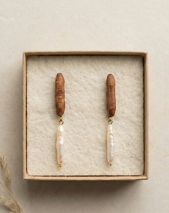 Kolczyki pozłacane Natural Sticks, MARACHIC