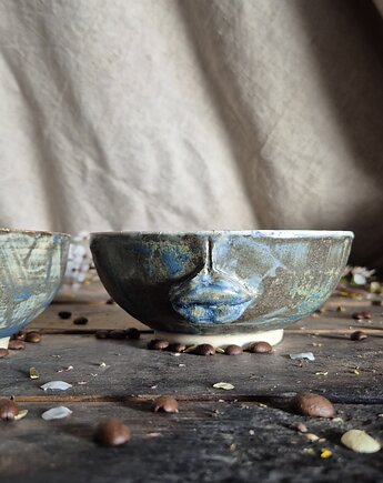 Miseczka usta, miseczka na owsiankę, małe miski rzeźbione, miski dekoracyjne, Fiona Ceramics