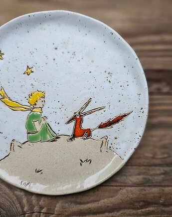 Talerzyk ceramiczny Mały Książe i Lis handmade, Ewa Duszka