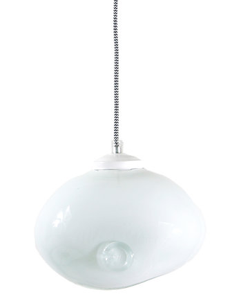 LAMPA WISZĄCA szklana pastelowa biel, GIE EL