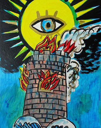 Obraz ręcznie malowany wieża dom Boży, alice oil on canvas