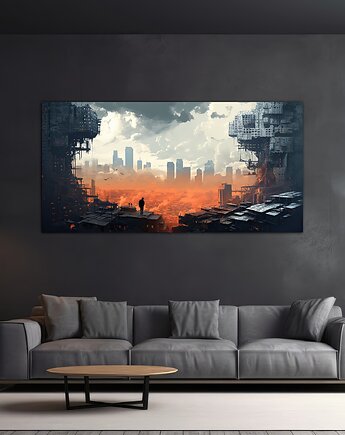 Futurystyczna Japonia, Cyberpunk - Plakat - Loft, Minimalizm, Black Sapphire Art