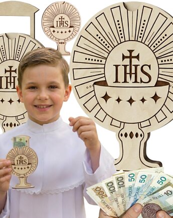 Pudełko Koperta na Pieniądze Gotówkę Prezent Komunię Świętą dla Dziecka, smxdsgn