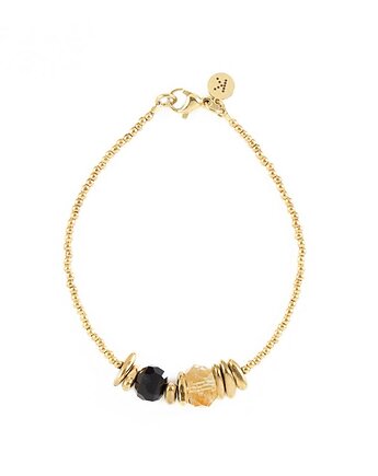 Bransoletka o wyjątkowym szlifie Cytrynu z drobnymi Hematytami, Kulka Bransoletki