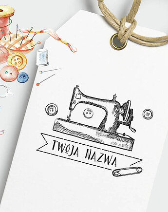 Gotowy wzór z motywem maszyny do szycia handmade, ALE Pomysl