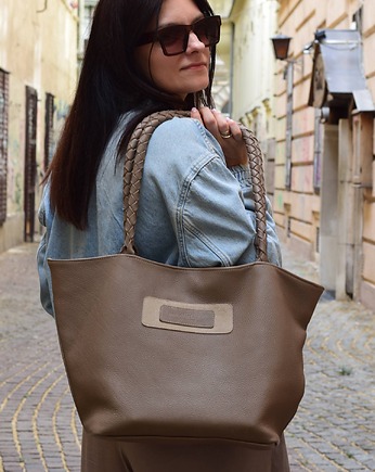 Skórzana torebka shopper - Sara, beautifulthings