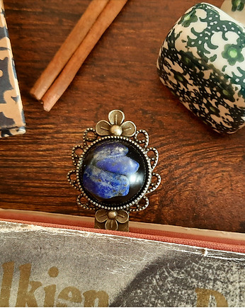 Zakładka z lapis lazuli, miedź, Figa handmade accessories