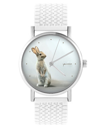 Zegarek - Zając - silikonowy, biały, yenoo
